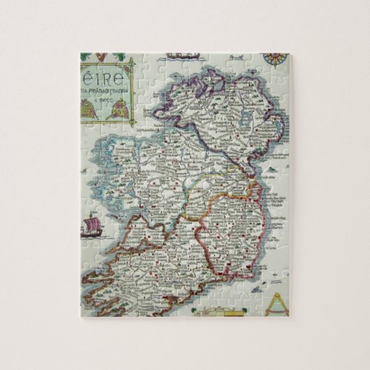 Ierse kaart - Irish Eire Erin Historic Map Legpuzzel (Verticaal)