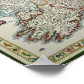 Ierse kaart - Irish Eire Erin Poster Print (Hoek)