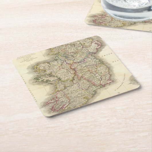 Ierse kaart kartonnen onderzetters (Schuin)