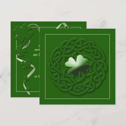 Ierse kaart/Uitnodiging - Personaliseer IT Kaart (Voorkant / Achterkant)