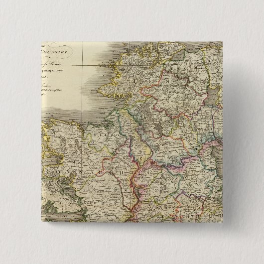 Ierse kaart vierkante button 5,1 cm (Voorkant)