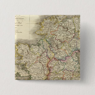 Ierse kaart vierkante button 5,1 cm