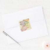 Ierse kaart vierkante sticker (Envelop)