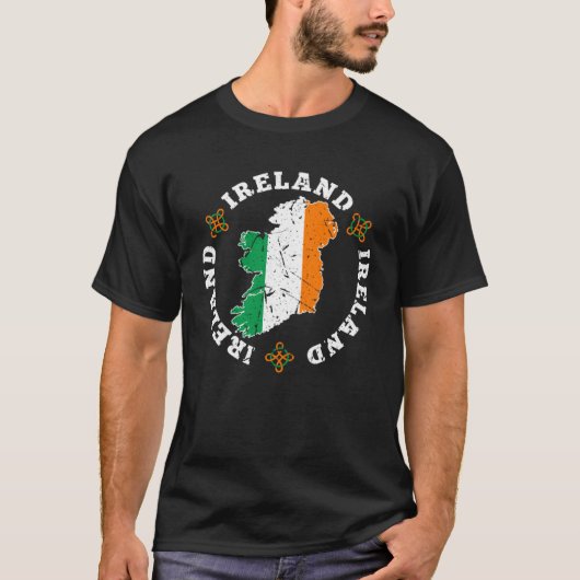 Ierse kaart Vlag Souvenir Distress Ireland Vrouwen T-shirt (Voorkant)