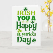 Ierse kaart voor gelukkige St. Patrick's Dag (Gele Bloem)