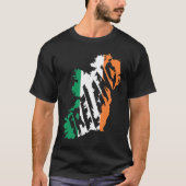 Ierse kaart Word Ierland vlag kleur letters T-shirt (Voorkant)