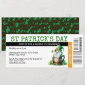 Ierse kabouter bier instapkaart ticket feestje kaart (Voorkant / Achterkant)