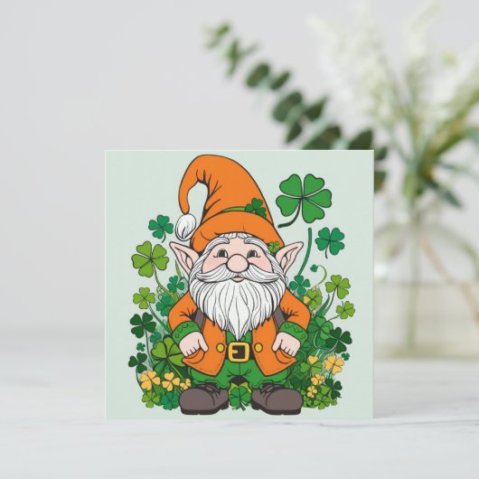 Ierse kabouter feestdagenkaart (Staand voorkant)