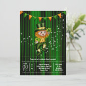 Ierse kabouter jig shamrock bunting vakantie kaart (Staand voorkant)