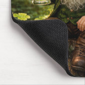 Ierse Kabouter Met Groene Bier Muismat (Hoek)