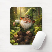Ierse Kabouter Met Groene Bier Muismat (Met muis)