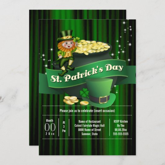 Ierse kabouter pot goud St Patricks vakantie Kaart (Voorkant / Achterkant)