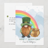 Ierse kabouter pot met goud aangepaste St. Patrick Feestdagenkaart (Voorkant / Achterkant)