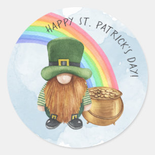 Ierse kabouter pot met goud Aangepaste St. Patrick Ronde Sticker