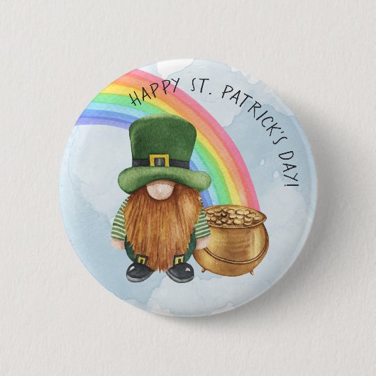Ierse kabouter pot met goud op St. Patrick's Dag Ronde Button 5,7 Cm (Voorkant)
