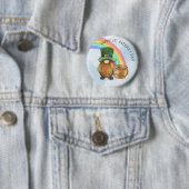 Ierse kabouter pot met goud op St. Patrick's Dag Ronde Button 5,7 Cm (In situ)