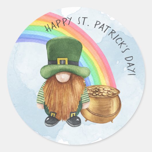 Ierse kabouter pot met goud op St. Patrick's Dag Ronde Sticker (Voorkant)