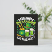 Ierse Kabouter St. Patrick Gevoelig voor Schelmens Feestdagenkaart (Staand voorkant)