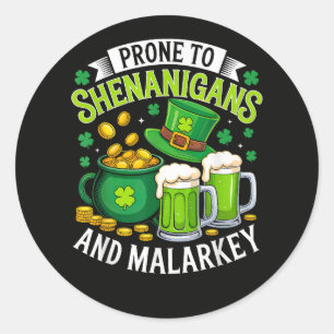 Ierse Kabouter St. Patrick Gevoelig voor Streken Ronde Sticker