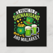 Ierse Kabouter St. Patrick vatbaar voor kattenkwaa Informatiekaartje (Achterkant)