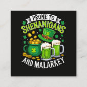 Ierse Kabouter St. Patrick vatbaar voor kattenkwaa Informatiekaartje (Voorkant)
