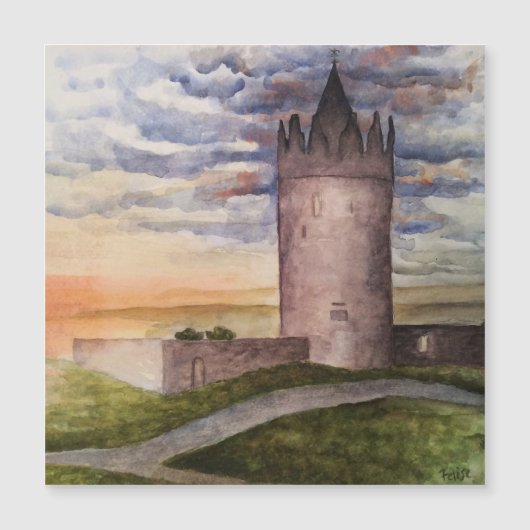 Ierse Kasteel Aquarel Doolin, County Claire (Voorkant)