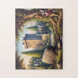 Ierse kasteel met verborgen feeën historisch monum legpuzzel
