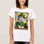 Ierse Kat Leprechaun Kat Liefhebber T-Shirt (Voorkant)