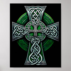 Ierse Keltisch Kruisknoop Christelijke Heilige Dri Poster