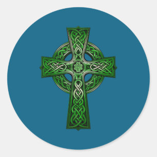Ierse Keltisch Kruisknoop Christelijke Heilige Dri Ronde Sticker