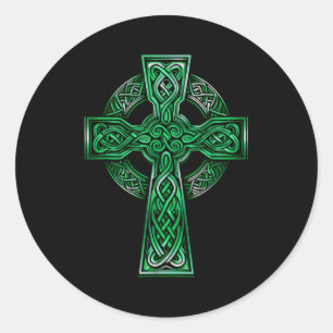 Ierse Keltisch Kruisknoop Christelijke Heilige Dri Ronde Sticker