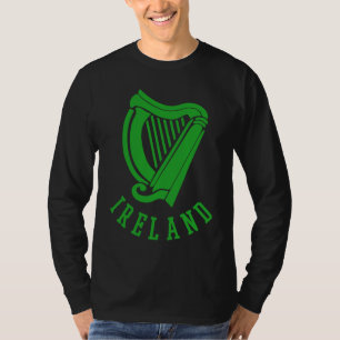 Ierse Keltische Harp Middeleeuws Embleem van Ierla T-shirt