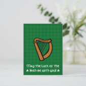 Ierse Keltische Harp St. Patrick's Day Briefkaart (Staand voorkant)