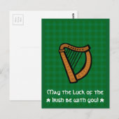 Ierse Keltische Harp St. Patrick's Day Briefkaart (Voorkant / Achterkant)