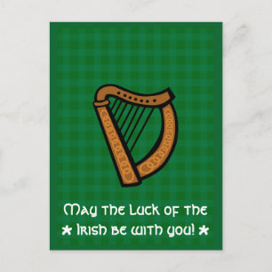 Ierse Keltische Harp St. Patrick's Day Briefkaart