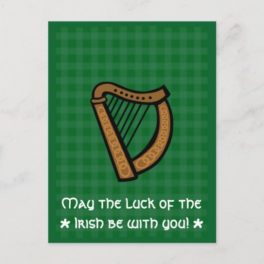 Ierse Keltische Harp St. Patrick's Day Briefkaart (Voorkant)
