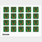 Ierse Keltische Harp Vierkante Sticker (Vel)