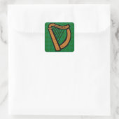 Ierse Keltische Harp Vierkante Sticker (Tas)