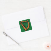 Ierse Keltische Harp Vierkante Sticker (Envelop)