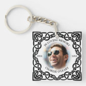 Ierse Keltische Knoop Foto Keepsake Begrafenis Sleutelhanger (Voorkant)