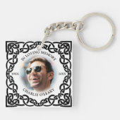 Ierse Keltische Knoop Foto Keepsake Begrafenis Sleutelhanger (Achterkant)