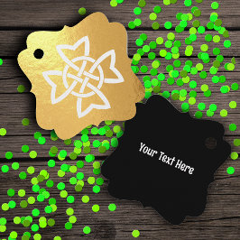 Ierse Keltische Knots Verstrengelde Lussen op Goud Bedankjes Labels