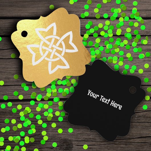 Ierse Keltische Knots Verstrengelde Lussen op Goud Bedankjes Labels