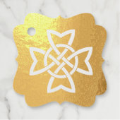 Ierse Keltische Knots Verstrengelde Lussen op Goud Bedankjes Labels (Voorkant)