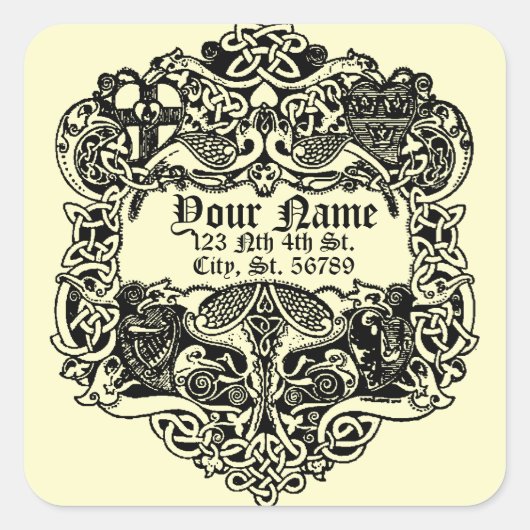 Ierse Keltische Knots Vierkante Sticker (Voorkant)