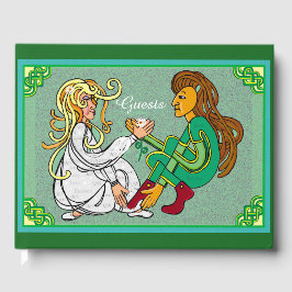 Ierse Keltische liefhebbers groene knoopwerk kunst Gastenboek