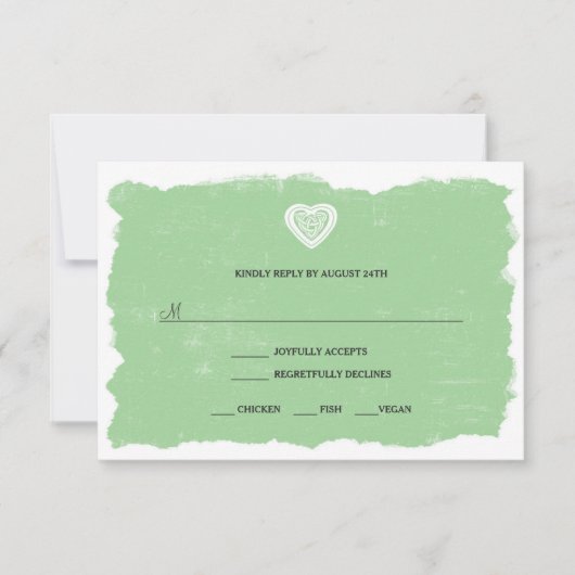 Ierse Keltische RSVP-antwoordkaart menuoptie 3991 RSVP Kaartje (Voorkant)
