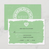 Ierse Keltische RSVP-antwoordkaart menuoptie 3991 RSVP Kaartje (Voorkant / Achterkant)