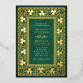 Ierse Keltische St. Patrick Huwelijk Folie Uitnodiging (Voorkant)