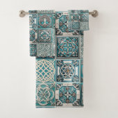 Ierse Keltische Tegels Bad Handdoek (Insitu)